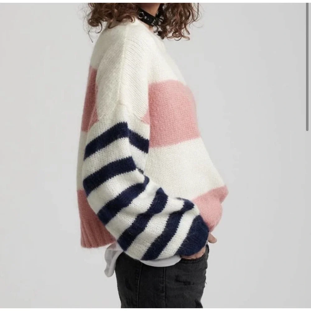 One Teaspoon Heather Stripe Oversize Sweater Women Size S/M - Picture 3 of 13